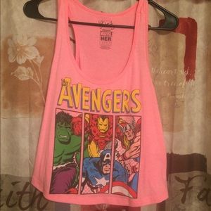 Bright Pink Marvel The Avengers Crop Top Tank